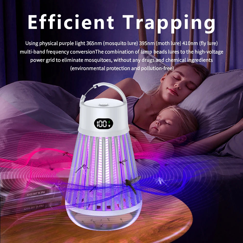 USB Camping lamp 2-in-1 charging Portable Electric Mosquito Lamp Automatic mosquito lure physical electric shock mosquito killer