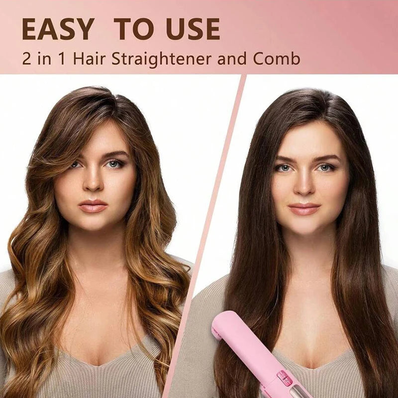 Mini Hair Straightener Curler Wireless Portable USB Charging Dormitory Salon Tool Hair Styling Accessories Travel Use
