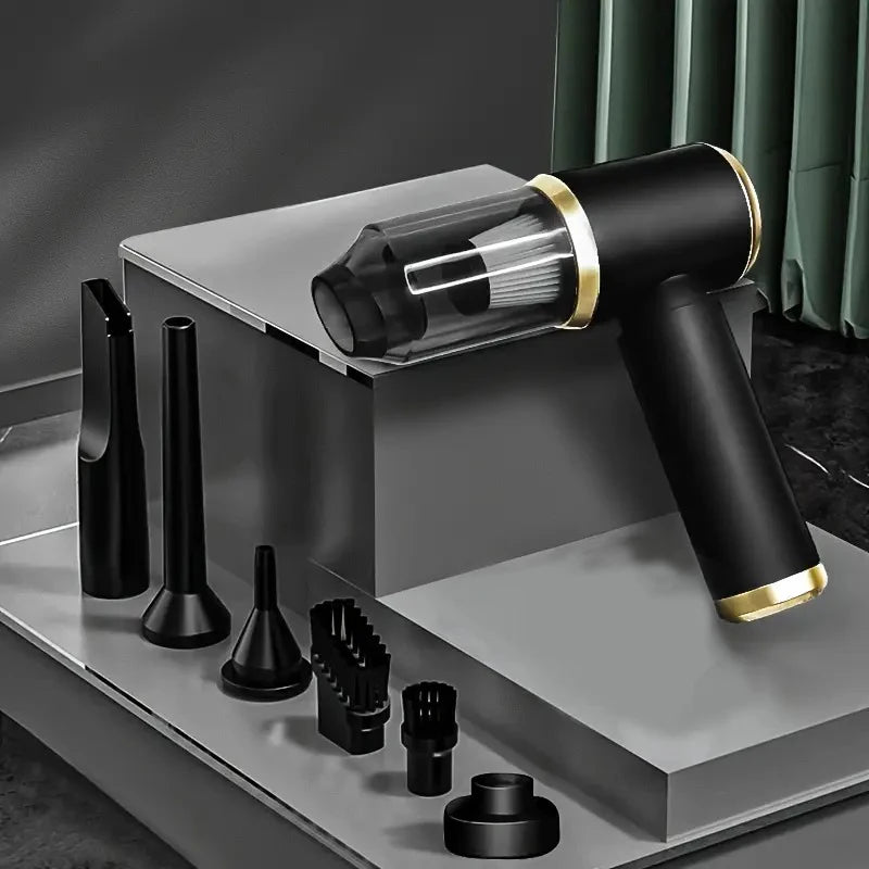 Mini 3-in-1 portable powerful vacuum cleaner, set of 1, for both car and household use - blowing and suction dual-use