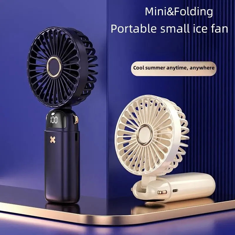 Mini Handheld Small Fan Portable Portable Silent Office Desk Student On Dormitory Charging Outdoor Hand Holding Fan Small