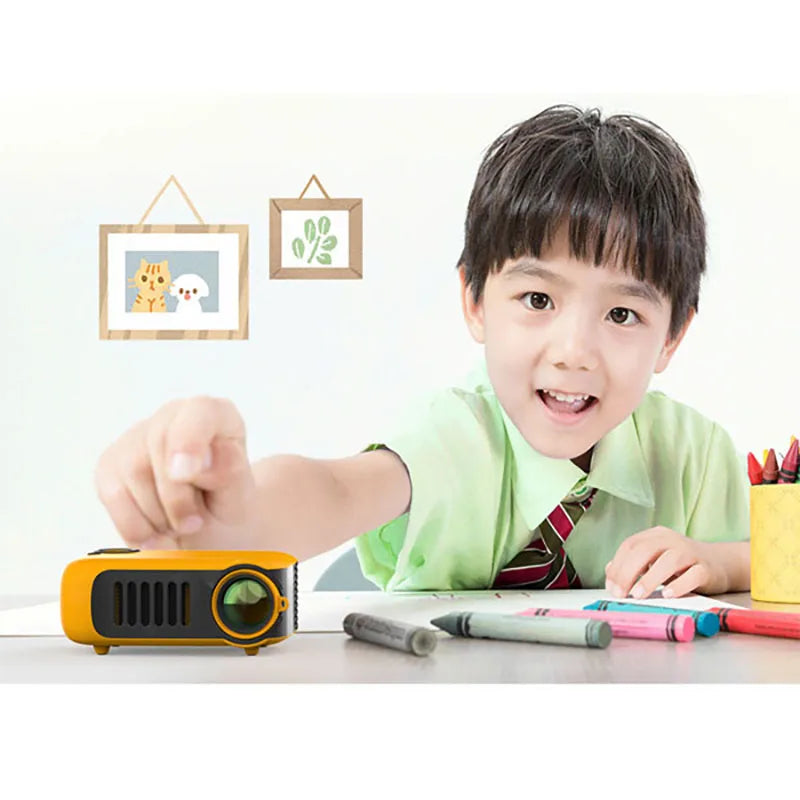 Mini Projector, Multi-Port Design, 4-Way Projection, Manual Focus, 1080P Support, Home Office Outdoor Projector