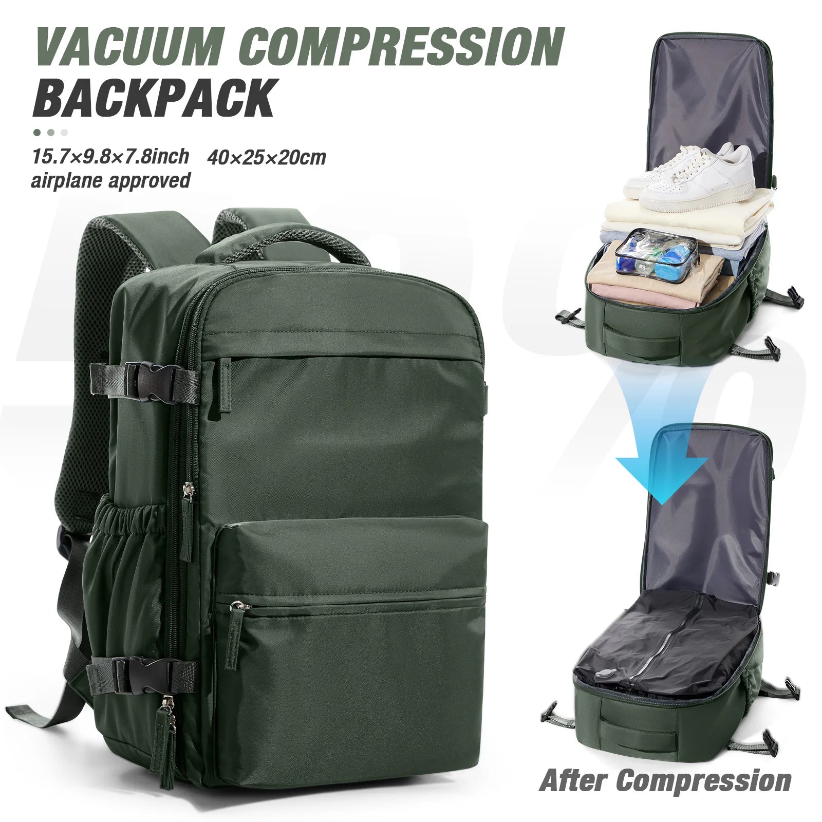 Travel Essentials Vacuum Storage Backpack bags, Air Vacuum Compressed Bag Hand Luggage, Suitcases Vacuum Clothes Storage
