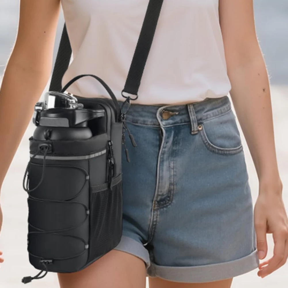 Magnetic Gym Bag Magnetic Sling Pocket Bottle Holder Crossbody Bag Gym Pouch for Men Women Gym Accessories Organizer