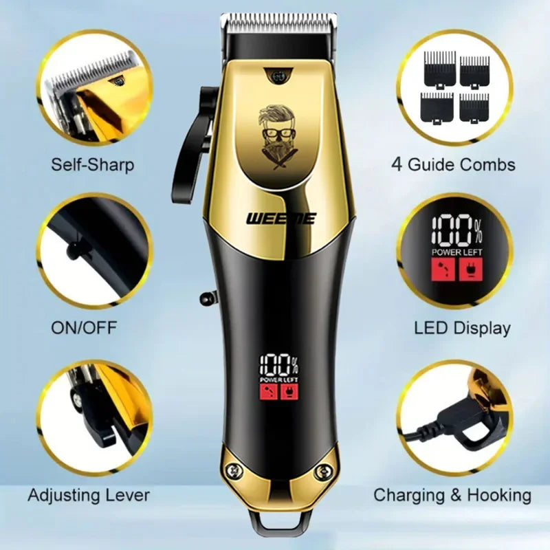 T9 Vintage Hair Clipper for Men,Portable USB Fast Charging With Nose Hair Trimmer Kit Professional Precision Electric Shaver