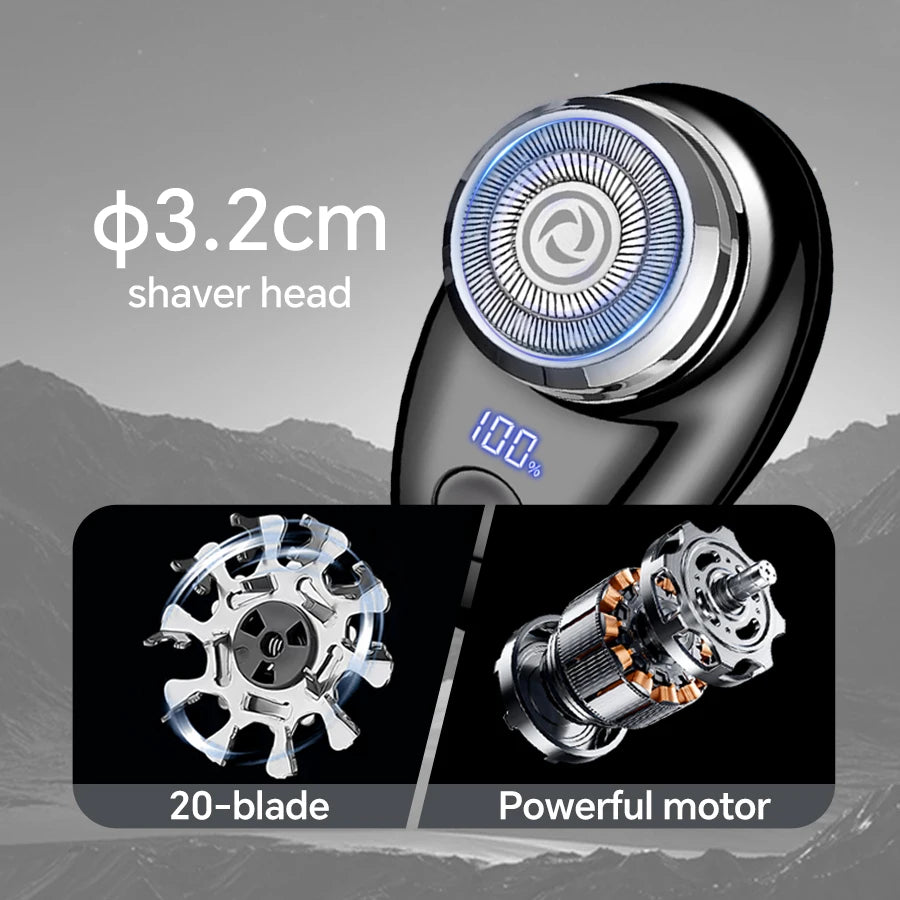 Men's electric shaver, mini shaving portable electric shaver, pocket portable outdoor intelligent shaver