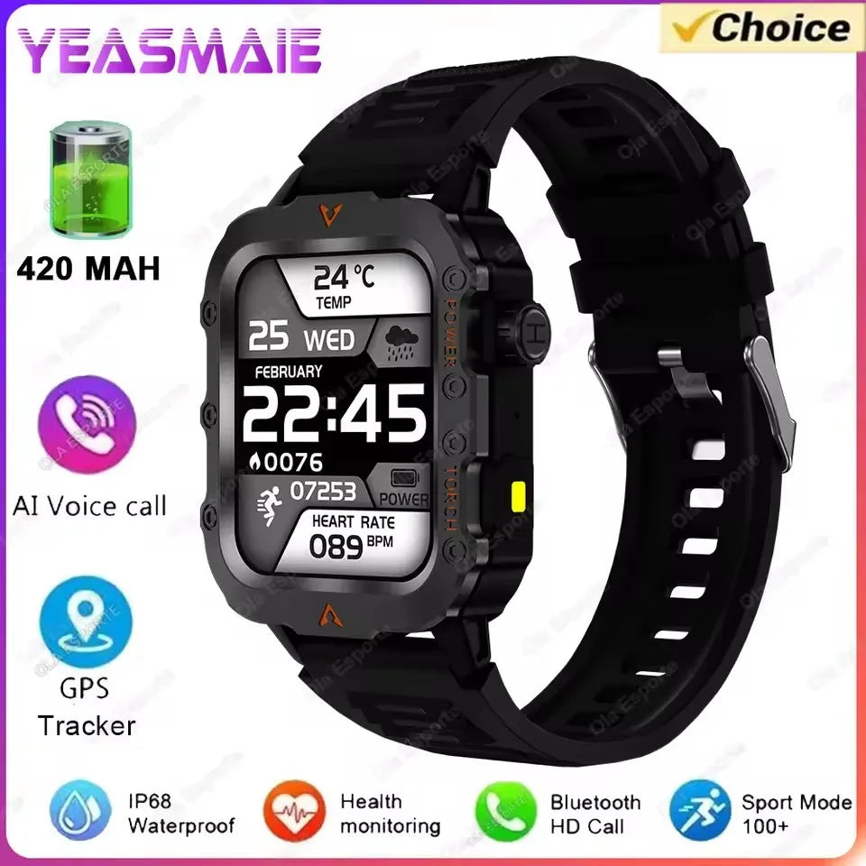 New Outdoor Sports Smart Watch 2.01 inch HD Screen LED Flashlight Bluetooth Talking GPS Tracker Smart Watch for Men Women Gift