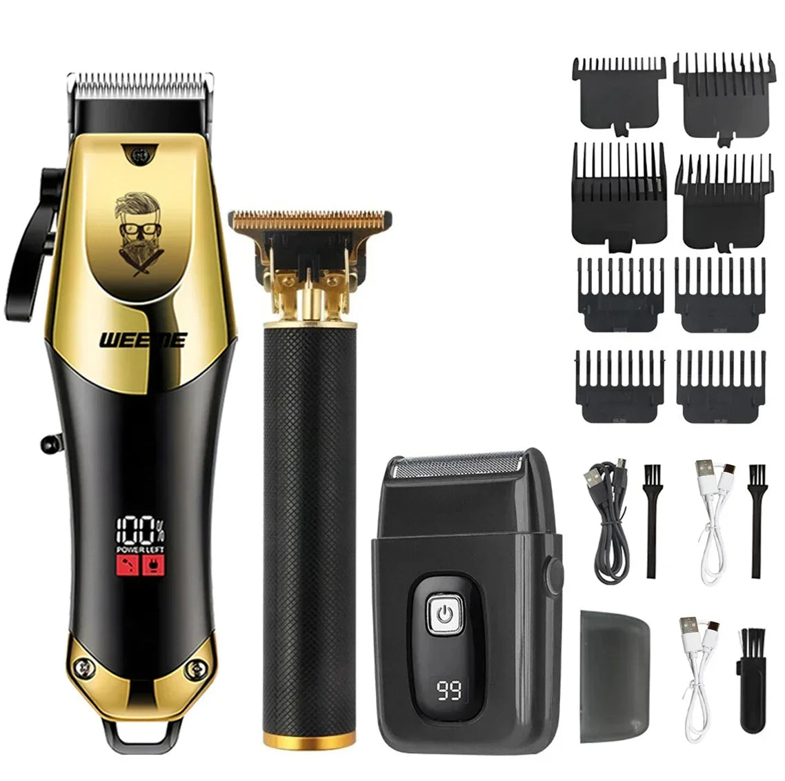 T9 Vintage Hair Clipper for Men,Portable USB Fast Charging With Nose Hair Trimmer Kit Professional Precision Electric Shaver