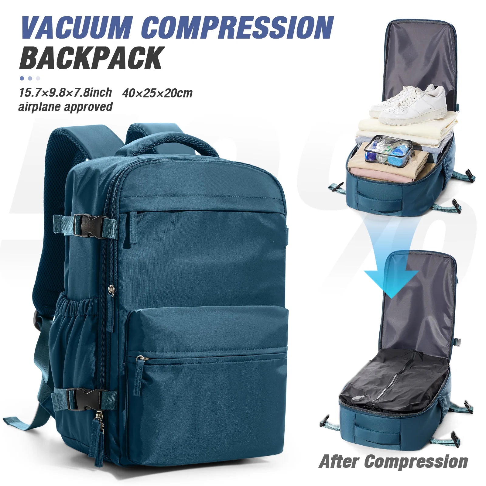 Travel Essentials Vacuum Storage Backpack bags, Air Vacuum Compressed Bag Hand Luggage, Suitcases Vacuum Clothes Storage