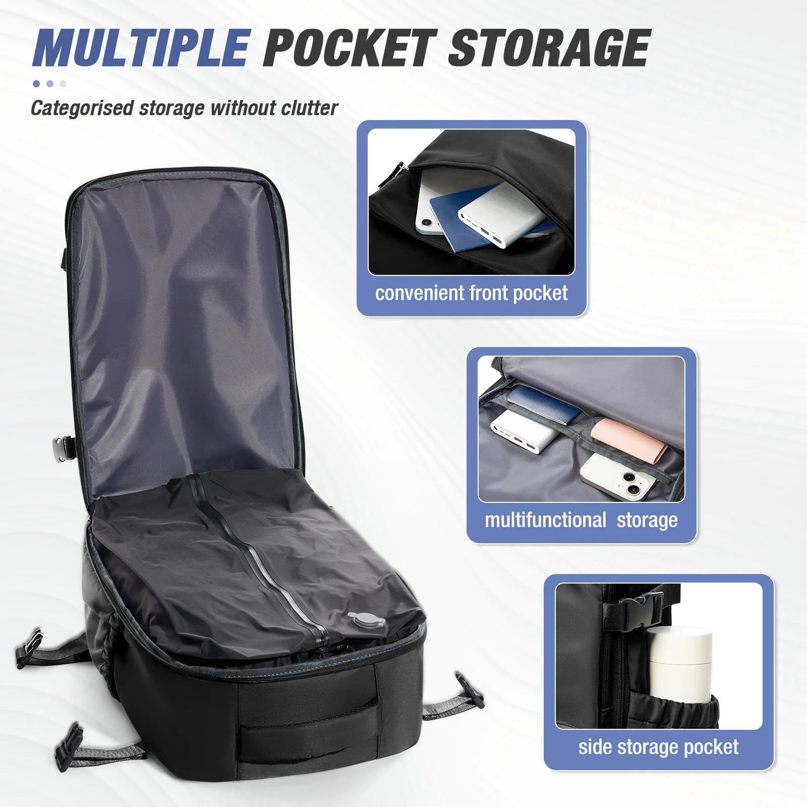 Travel Essentials Vacuum Storage Backpack bags, Air Vacuum Compressed Bag Hand Luggage, Suitcases Vacuum Clothes Storage