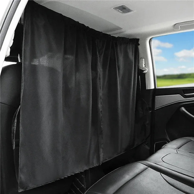 Car Privacy Curtains Universal Divider Curtain Between Rear Seat Auto Blackout Sun Shades Side Window Covers