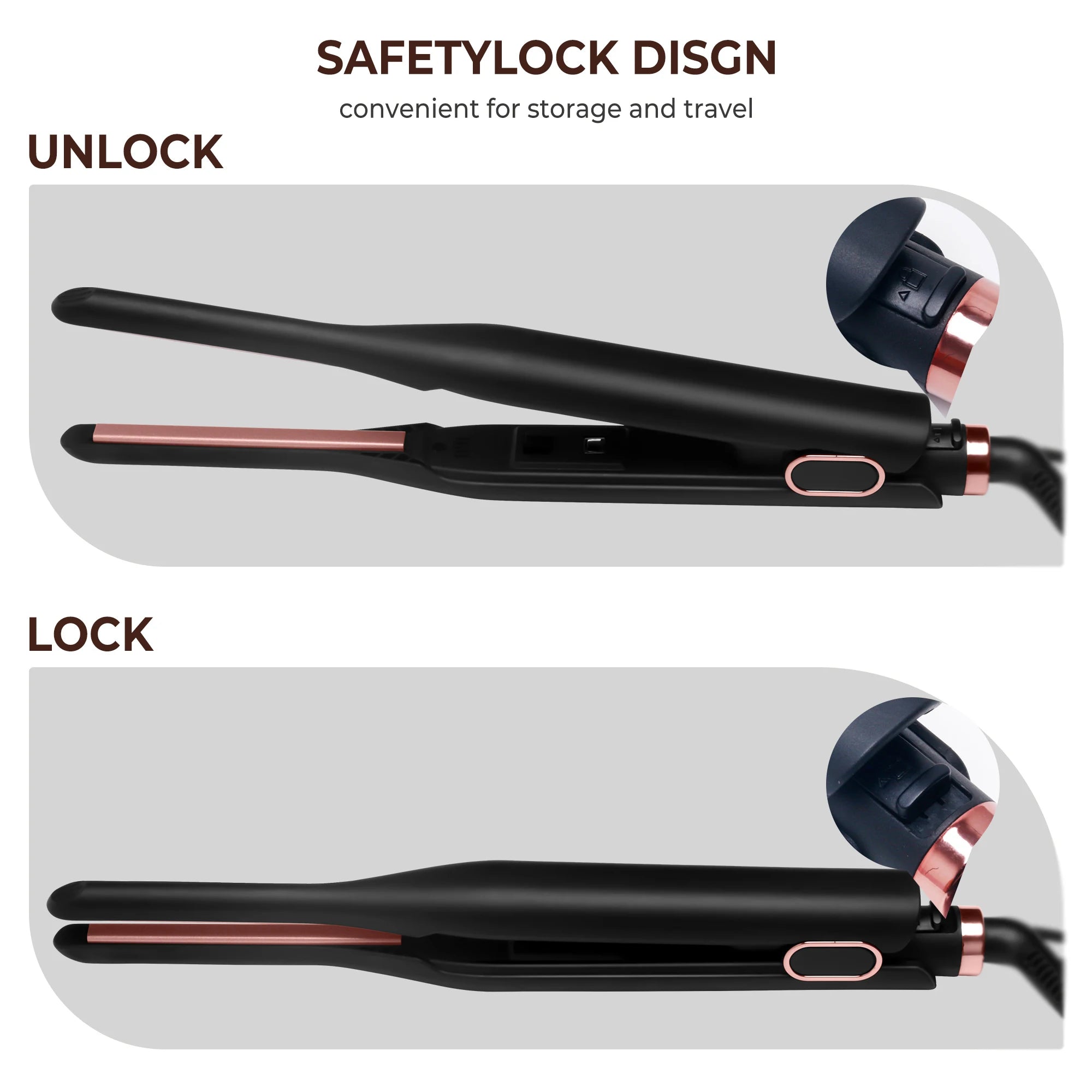 Mini Hair Straightener Small Flat Iron for Short Hair 2 in 1 Hair Straightening Curling Iron Pencil Flat Iron Styling Tools