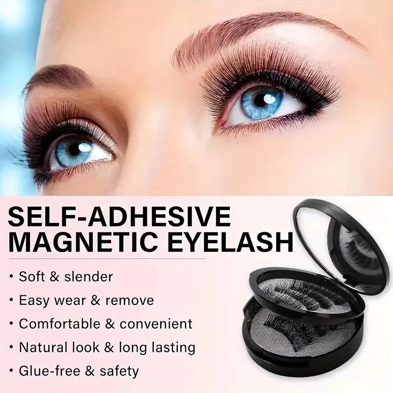 8pcs Magnetic False Eyelashes,No Glue Required with Tweezers,Reusable Double Magnetic False Eyelashes Makeup for Party Daily Use