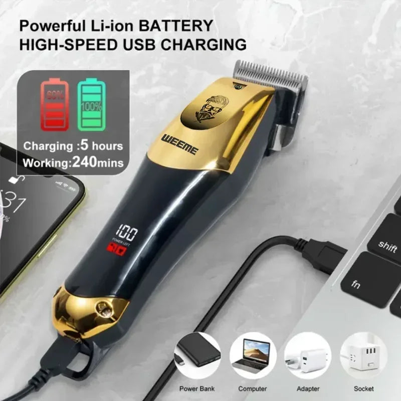 T9 Vintage Hair Clipper for Men,Portable USB Fast Charging With Nose Hair Trimmer Kit Professional Precision Electric Shaver