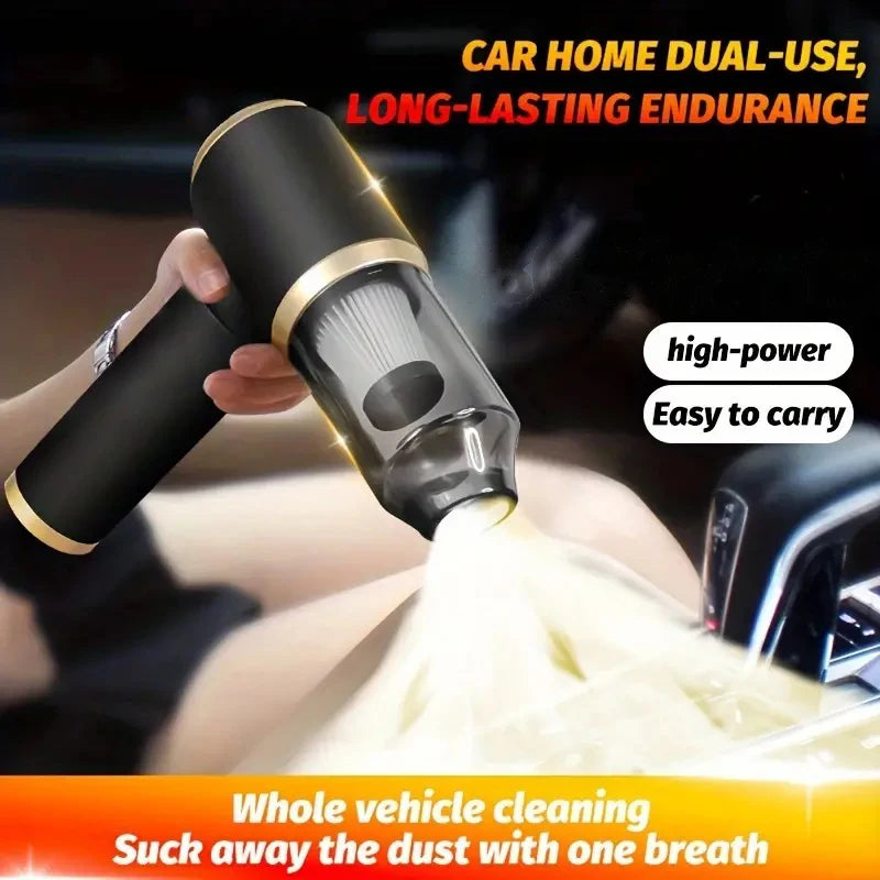 Mini 3-in-1 portable powerful vacuum cleaner, set of 1, for both car and household use - blowing and suction dual-use