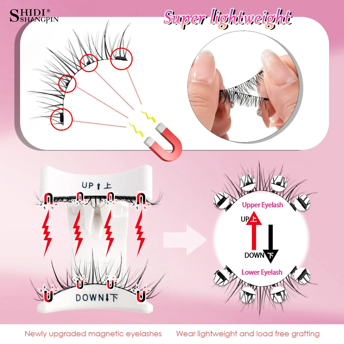 Magnetic Eyelashes 2 Pairs 3D Magnetic False Eyelashes Tweezer Set Natural Mink False Lash Professional Eyelash Extension Makeup
