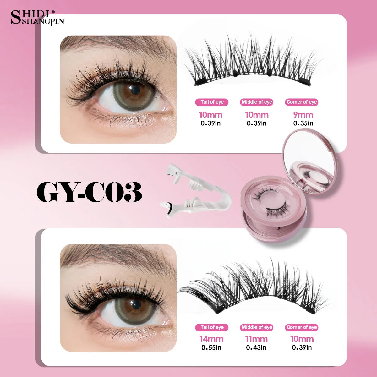 Magnetic Eyelashes 2 Pairs 3D Magnetic False Eyelashes Tweezer Set Natural Mink False Lash Professional Eyelash Extension Makeup
