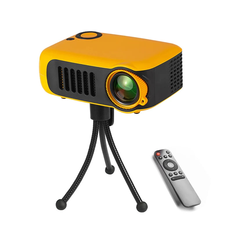 Mini Projector, Multi-Port Design, 4-Way Projection, Manual Focus, 1080P Support, Home Office Outdoor Projector