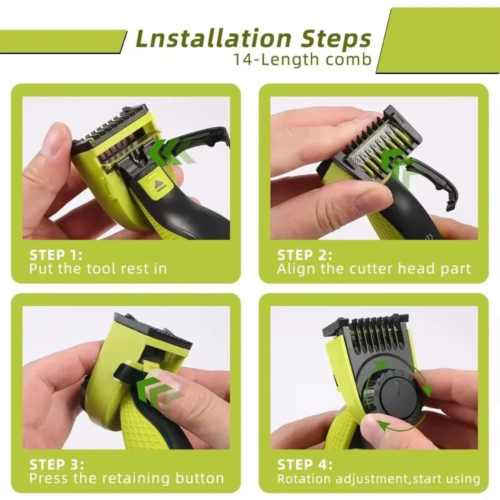 Adjustable Guards Combs One Blade QP2520 QP2630 QP2724 QP2834 Electric Shaver 14 Length Adjustable Kit