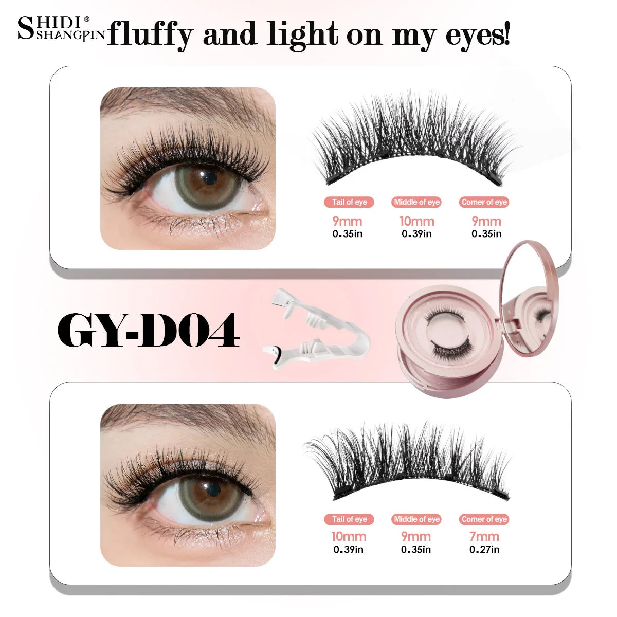 Magnetic Eyelashes 2 Pairs 3D Magnetic False Eyelashes Tweezer Set Natural Mink False Lash Professional Eyelash Extension Makeup