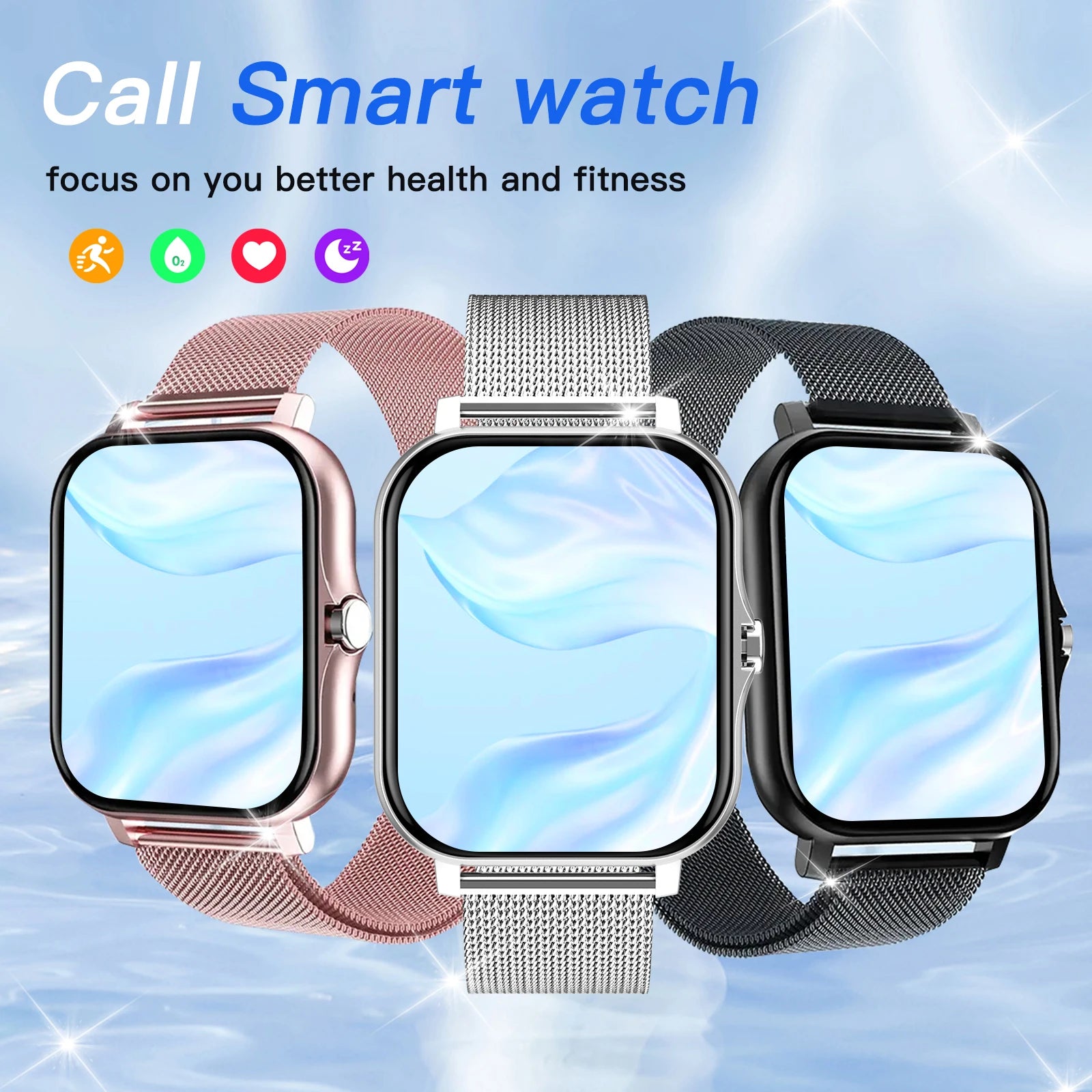 Smart Watch, Wireless Call/Dial, Multi-Sport Mode, Multiple APP Reminders, Suitable for Men and Women, Compatible with IPhone/An