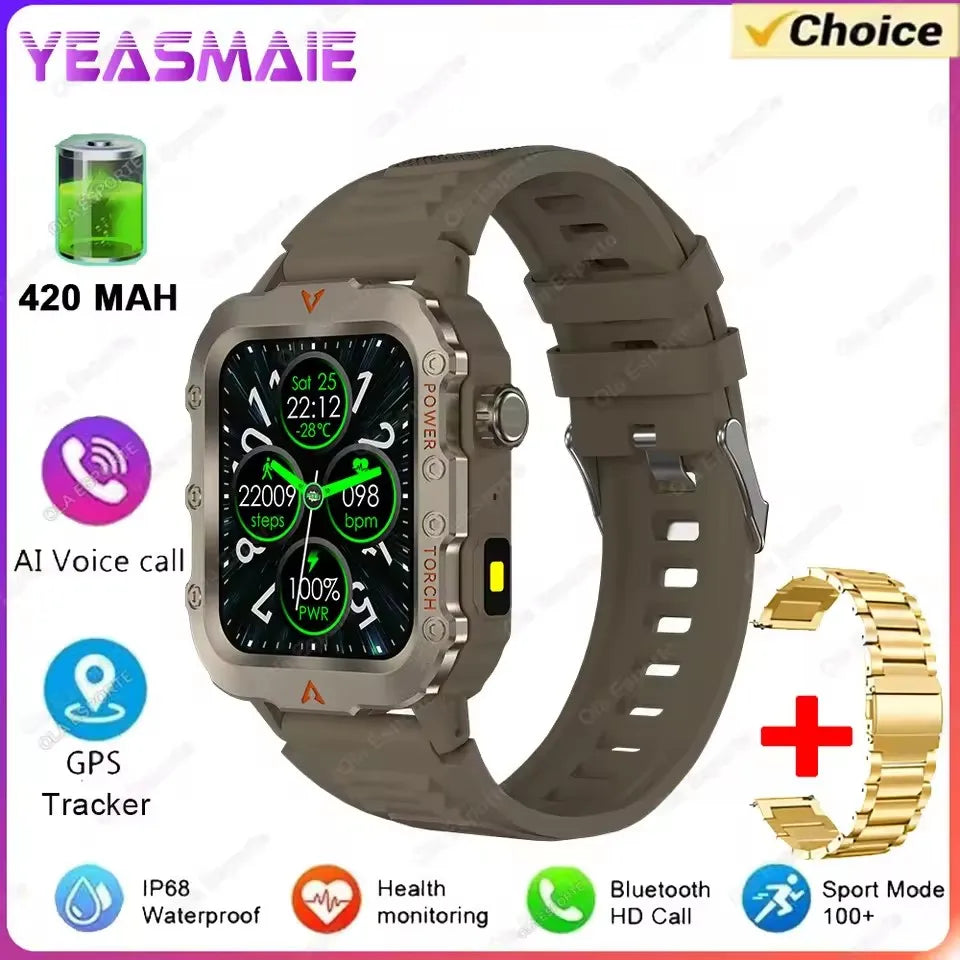 New Outdoor Sports Smart Watch 2.01 inch HD Screen LED Flashlight Bluetooth Talking GPS Tracker Smart Watch for Men Women Gift