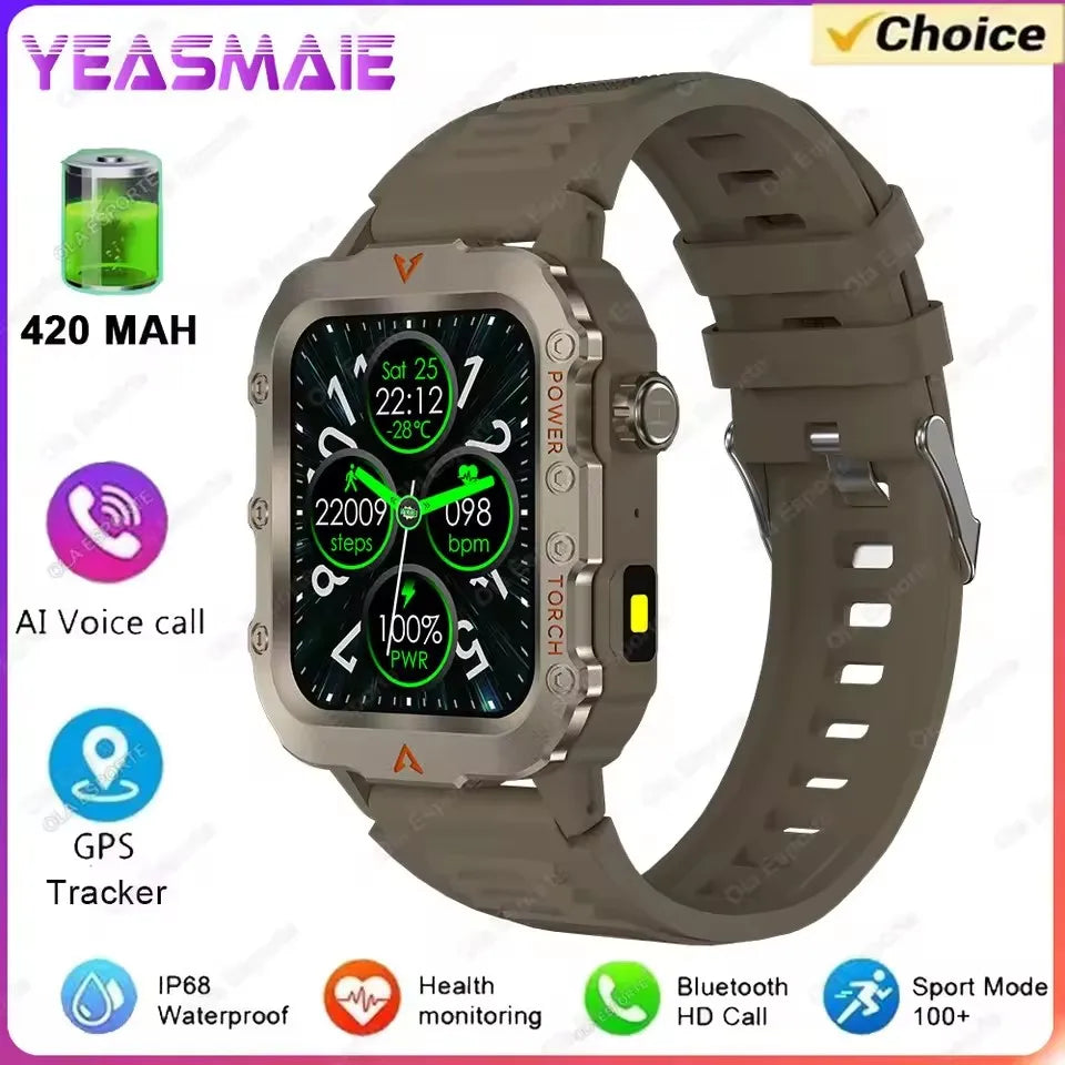 New Outdoor Sports Smart Watch 2.01 inch HD Screen LED Flashlight Bluetooth Talking GPS Tracker Smart Watch for Men Women Gift