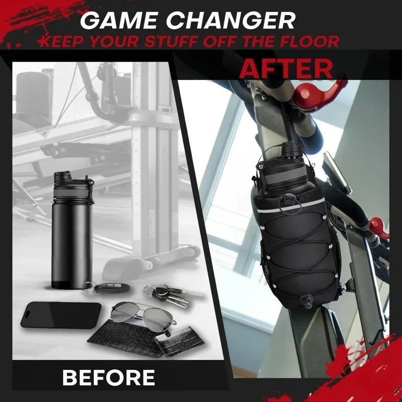 Magnetic Gym Bag for Men and Women – Sling Bottle with Magnetic Attachment | Water Bottle Holder, Gym Pouch, Crossbody Bag for T